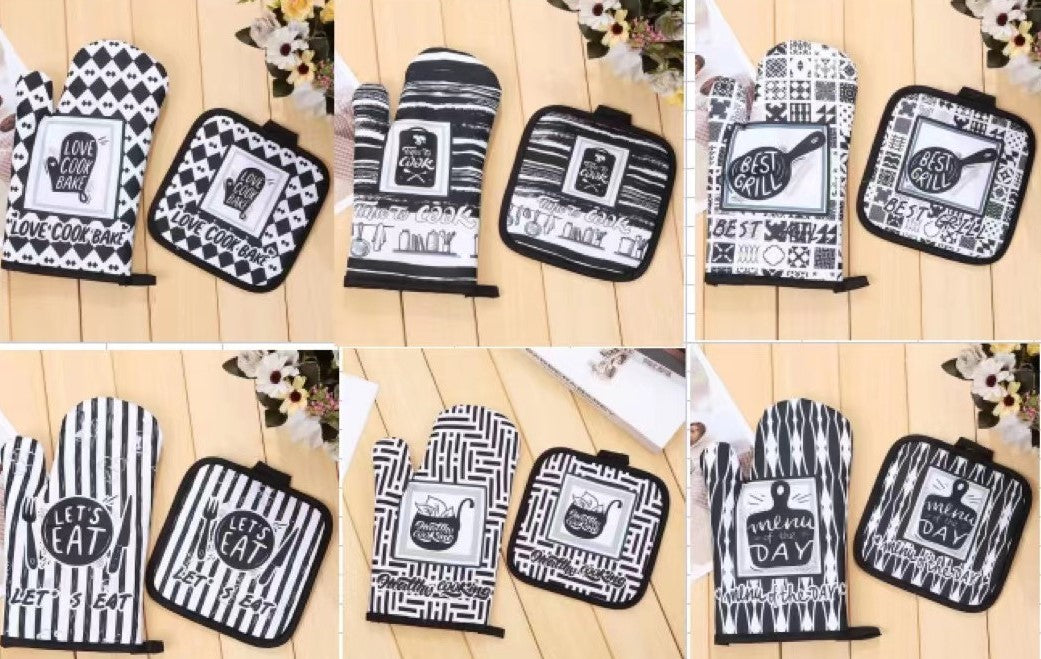 2PCS SET OVEN MITT AND POT HOLDER X423