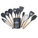 12PCS GRAY SILICONE UTENSILS SET  X438