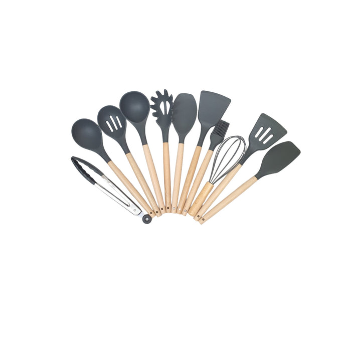 12PCS GRAY SILICONE UTENSILS SET  X438