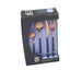 24PCS ROSE GOLD CUTLERY SET BLACK HANDLE