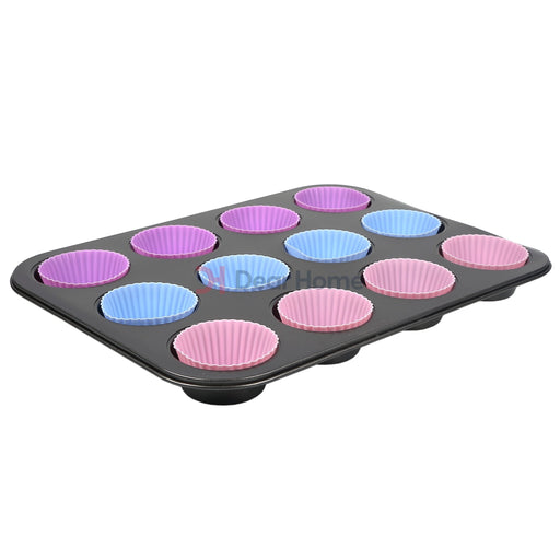 12PCS MUFFIN PAN WITH SILICONE  X513