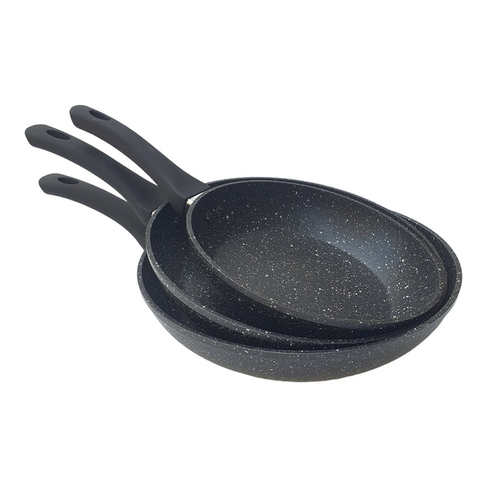 MOMCOC 3PCS GRANITE FRY PAN SET   X527