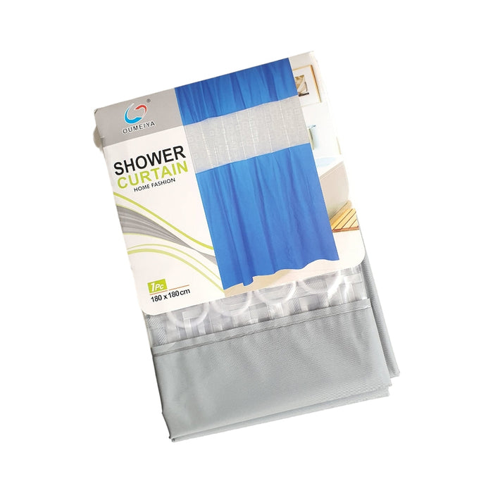 3D PEVA SHOWER CURTAIN + HOOKS  X533