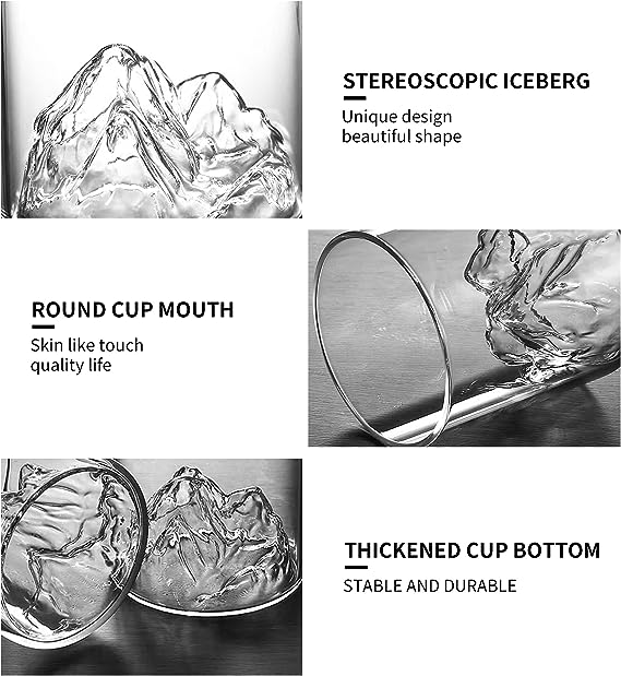 GLASS CUP WITH 3D ICEBERG INSIDE  X546