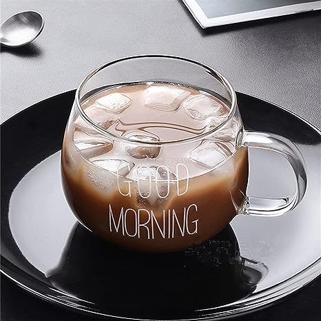 GOOD MORNING GLASS MUG 380ML  X548