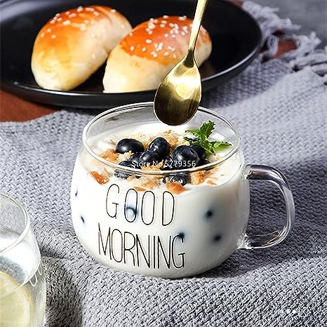 GOOD MORNING GLASS MUG 380ML  X548