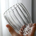 DOUBLE WALL RIBBED GLASS CUP 250ML  X549