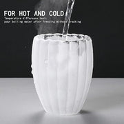 DOUBLE WALL RIBBED GLASS CUP 350ML  X549