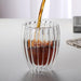 DOUBLE WALL RIBBED GLASS CUP 350ML  X549