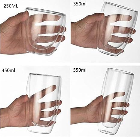 DOUBLE WALL GLASS 250ML CUP  X550