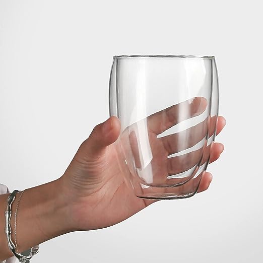 DOUBLE WALL GLASS CUP 350ML  X550