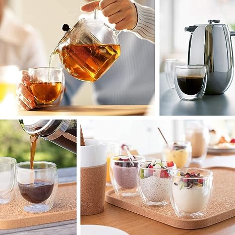 DOUBLE WALL GLASS ESPRESSO CUP 80ML 6PCS