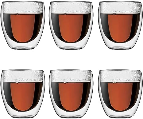 DOUBLE WALL GLASS ESPRESSO CUP 80ML 6PCS