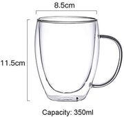 DOUBLE WALL GLASS MUG 350ML  X551