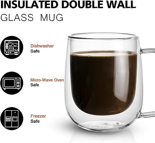 DOUBLE WALL GLASS MUG 250ML  X552
