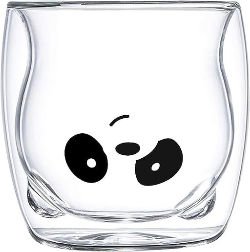 DOUBLE WALL GLASS MUG PANDA SHAPE 280ML