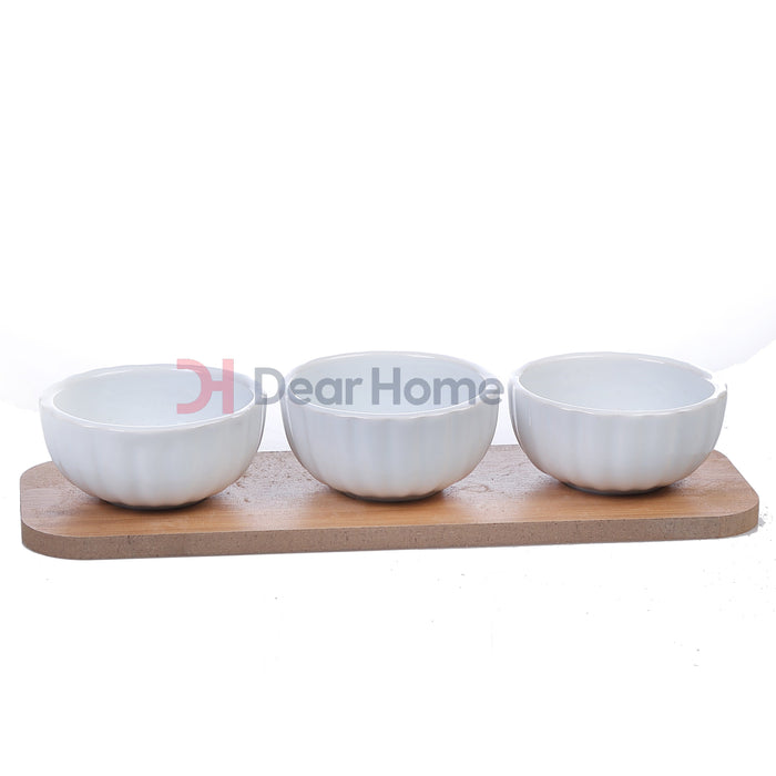 TAPAS MEZZE SMALL BOWL 3PCS WITH WOOD PLATE