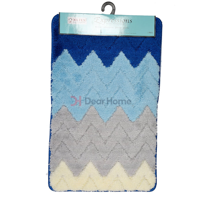 Zigzag Single Bath Mat 50*80Cm Blue Bathware